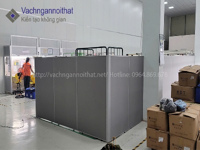 Thi công vách ngăn lửng khu sản xuất, văn phòng